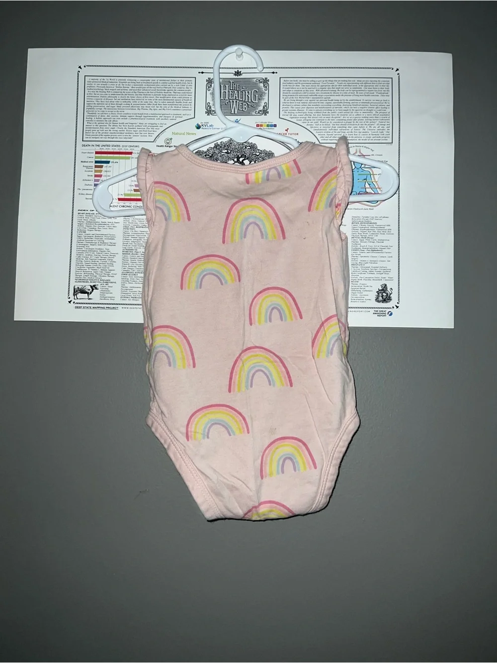 Carter's Pastel Pink Rainbow Print Baby One-Piece Bodysuit